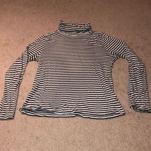 J. Crew Black and White Stripped Turtle Neck